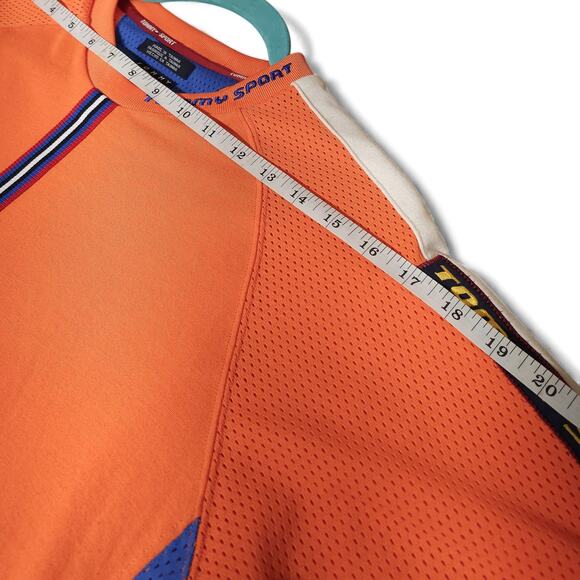 Vintage Tommy Jeans Tommy Sport Orange Blue T-Shirt Jersey 85 Adult M - Picture 7 of 9